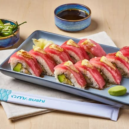 Sushi Garlic Tuna – Atún, Ajo, Limón y Camarón Tem
