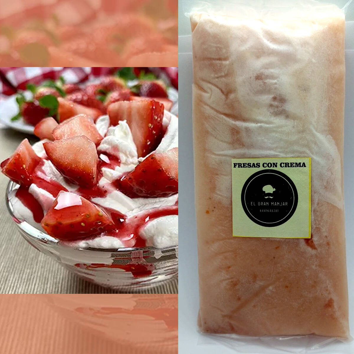HELADOS / HIELITOS GOURMET FRESAS CON CREMA