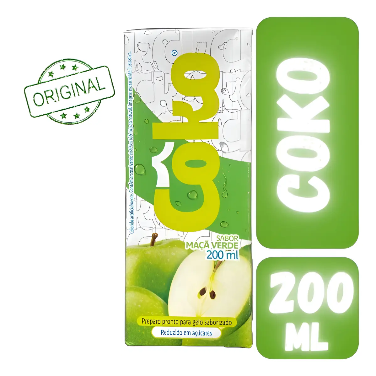 Gelo Coko Sabor Maçã Verde 200 Ml.