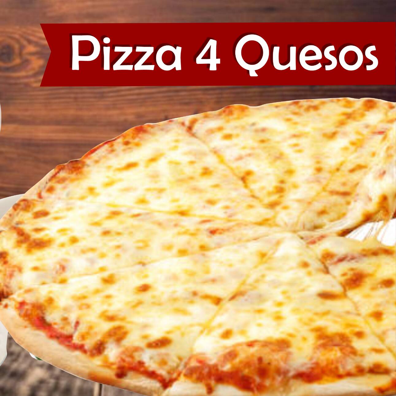 PIZZA DE QUESOS MEDIANA 6 REBANADAS