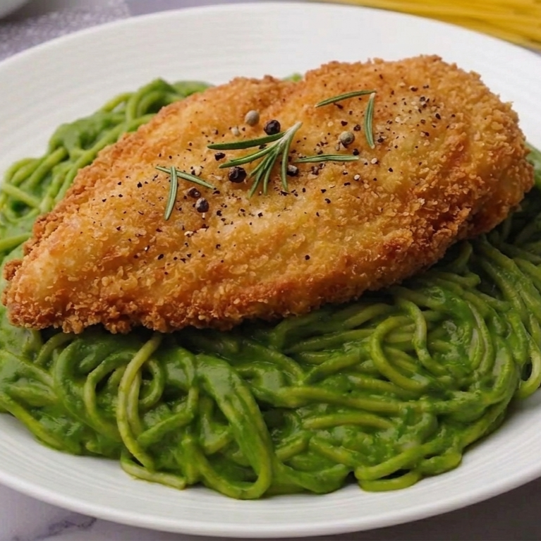 Tallarines con Suprema de Pollo