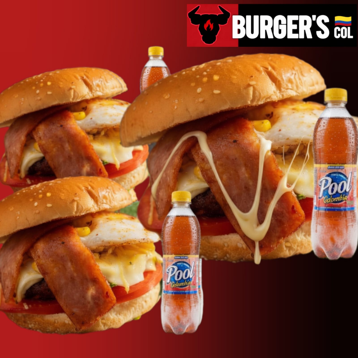 COMBO MUNDIALISTA (3 BURGERS HOUSE + 3 GASEOSAS⚽⚽⚽