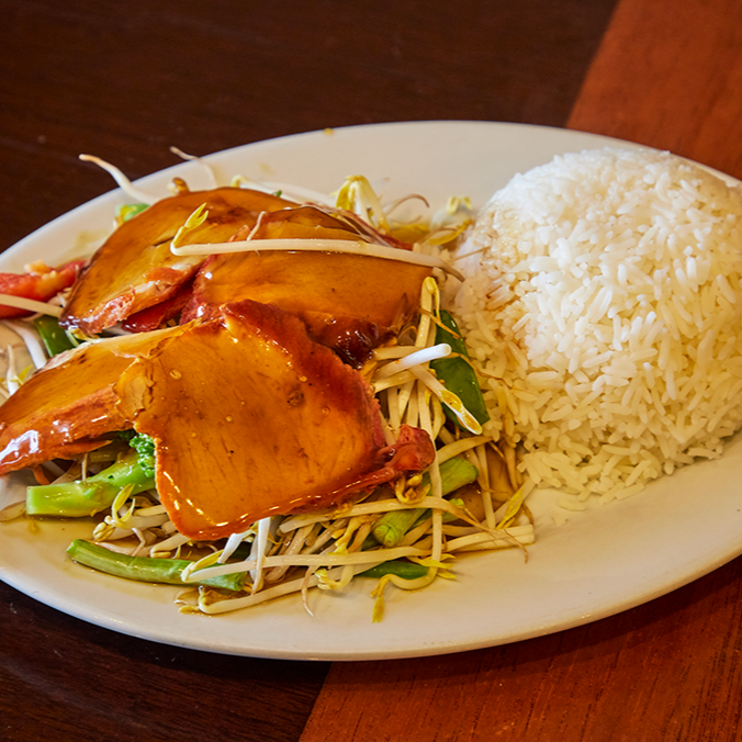 Chancho con Frijolito Chino, Arroz Blanco Cod 507