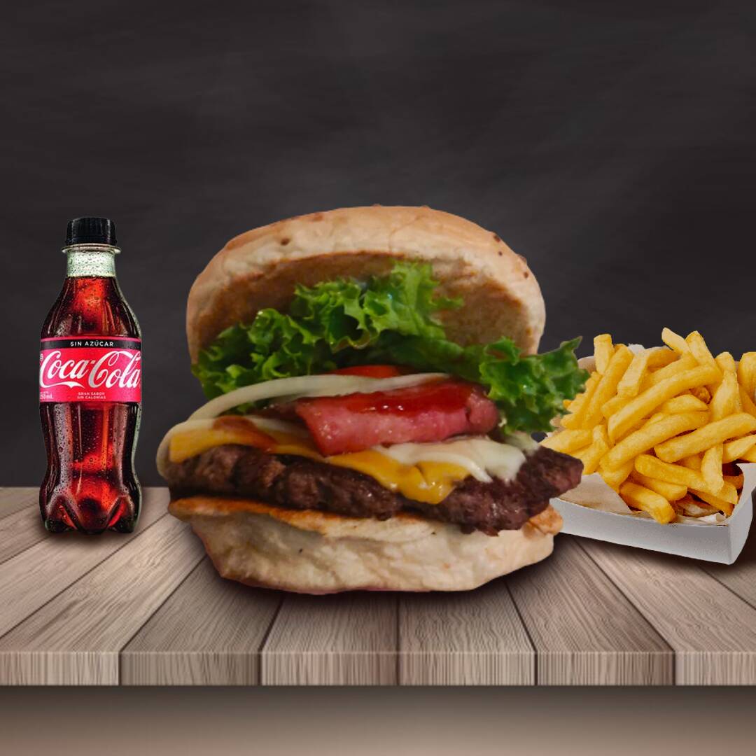Combo Burger La Yachos + Coca Cola SA