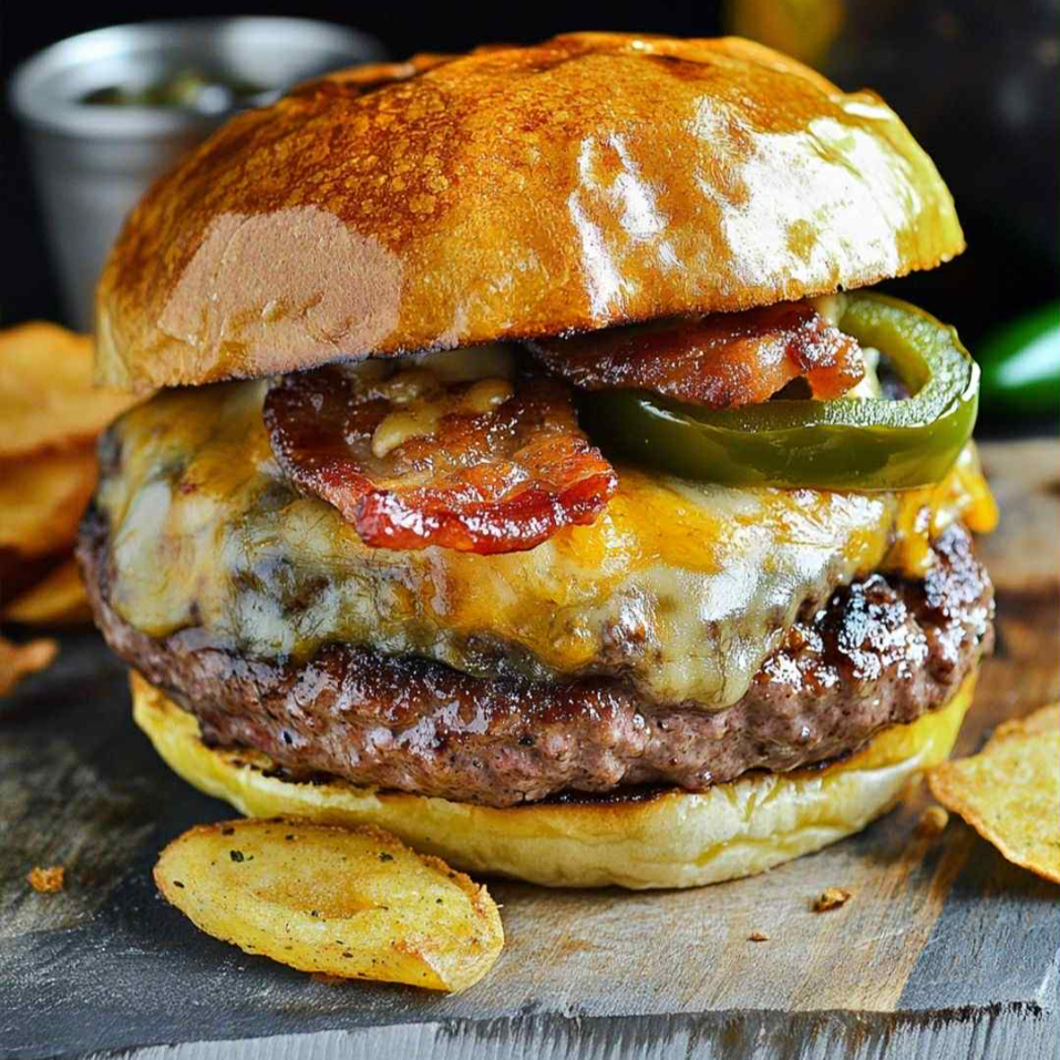 CHEDDAR TOCINO JALAPEÑO BURGER