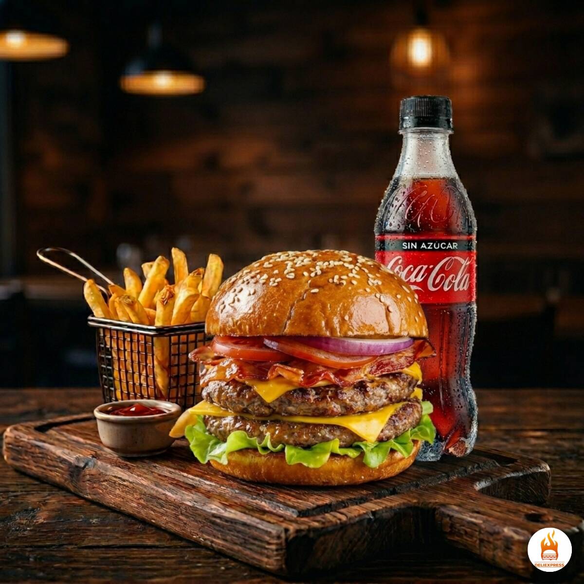 Combo Hamburguesa Doble + Papas + Coca cola