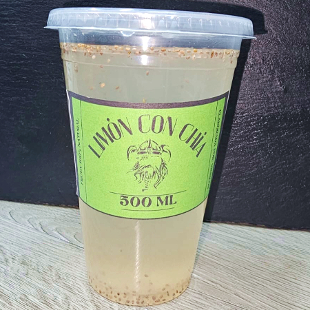 Agua limón con chia medio L