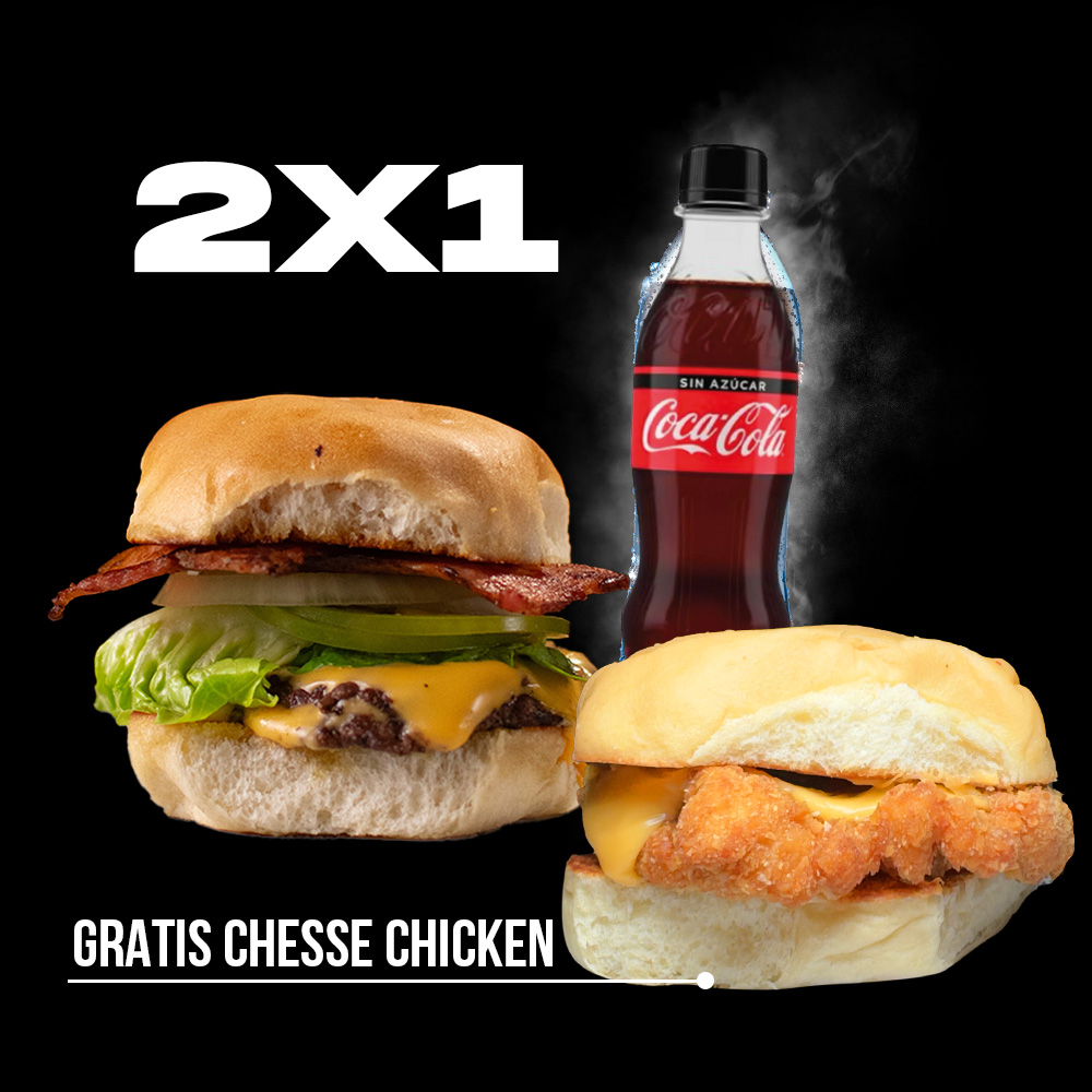COMBO BACON BUN + CHEESECHICKENBUN Y BEBIDA GRATIS