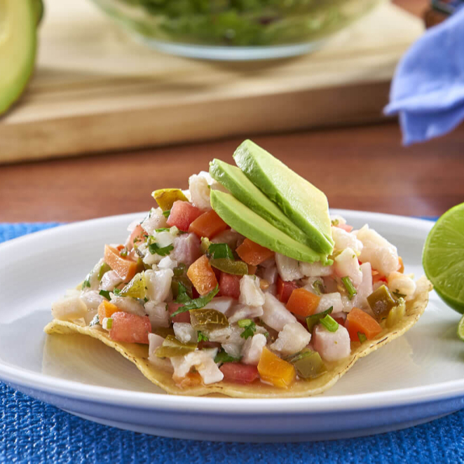 Tostada de Camaron (1 Pieza)
