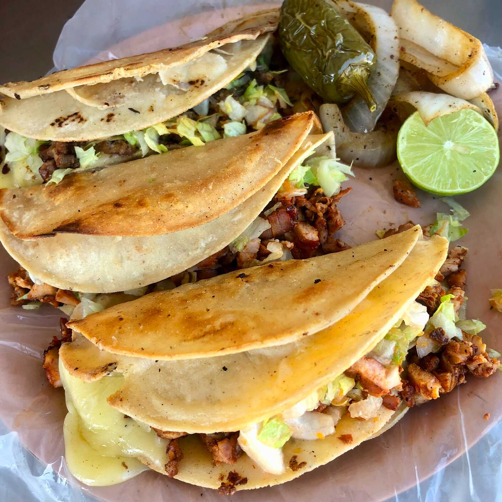 Tacos Carne Adobada con Queso