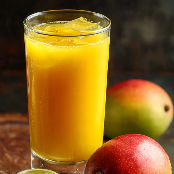 Água, Manga, Açúcar, Gelo.