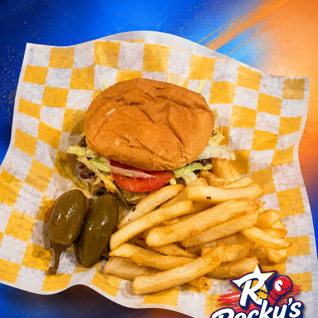 Hamburguesa clásica + papas 🍟