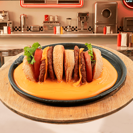 Hamburguesa con queso cheddar