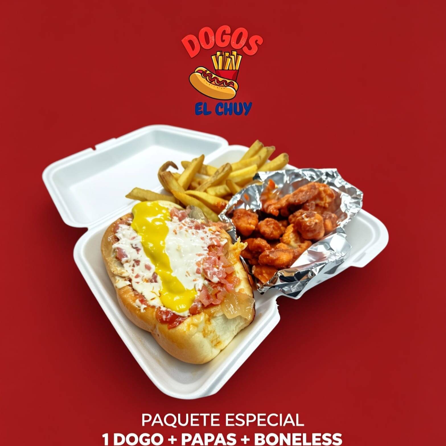 1 Dogo + Papas + Boneless