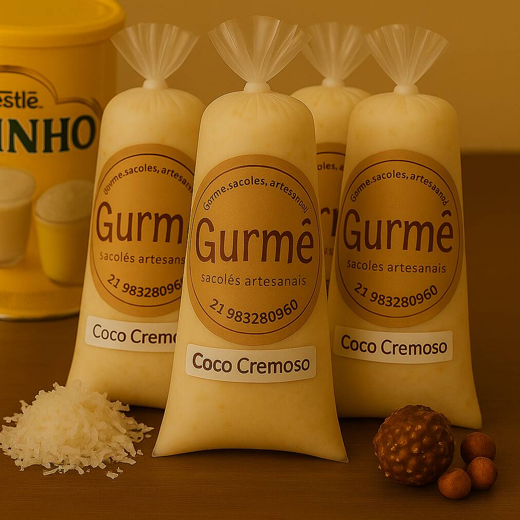 Um clássico tropical! Leite Ninho com coco fresco ralado, resultando em uma textura leve e um sabor naturalmente refrescante. Puro sabor brasileiro!