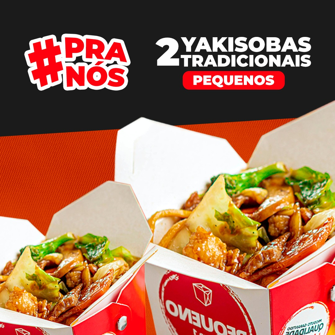 (02 Unidades no tamanho Pequeno, cada unidade serve 1 Pessoa) Na Caixinha Vem: Macarrão sobá frito no wok com carne bovina, frango, couve-flor, brócolis, cogumelos, repolho e cenoura com o clássico molho do Lig-Lig. Preparado no wok chinês de forma artesanal com ingredientes frescos. Peso Aproximado: 500g cada Unidade. Importante: Não realizamos alterações de ingredientes nos pratos promocionais. Agradecemos a compreensão.