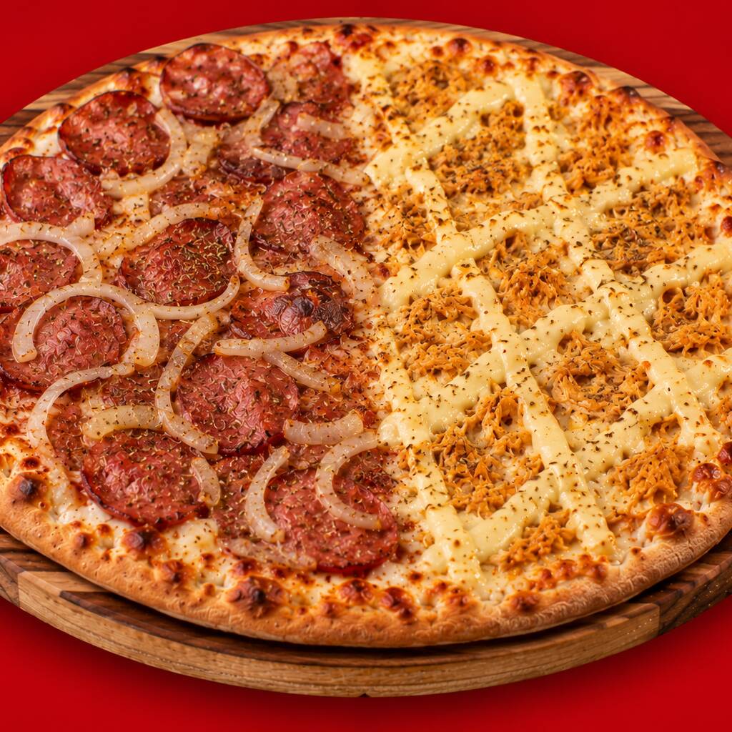 Pizza 40cm - 1/2 Calabresa + 1/2 Frango Catupiry -