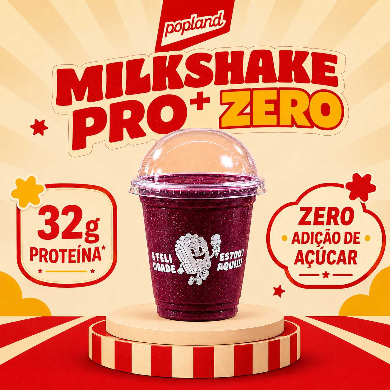 Açaí Cremoso, com Zero Adição de açucar e 32g de proteina (Whey Protein)