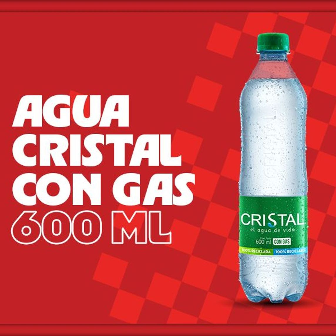 Agua cristal con gas 600ml