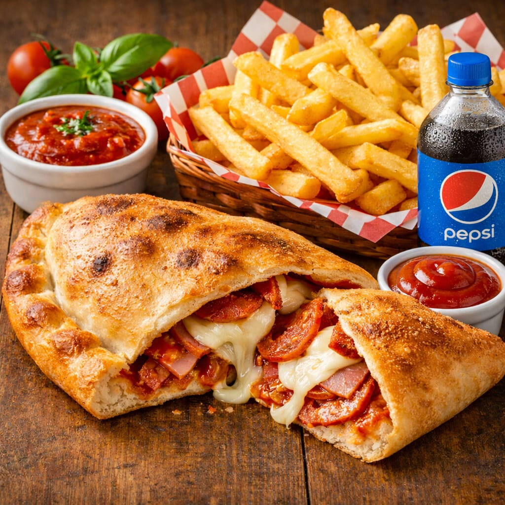 Calzone+papas a la francesa+bebida400ml