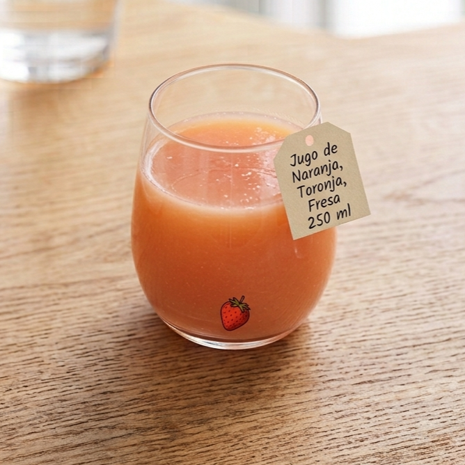 Naranja o Toronja, Papaya más Fresa 250 ml