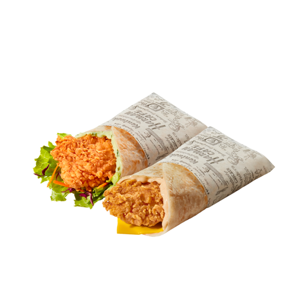 O mais novo produto do KFC vem enrolado em uma tortilha deliciosa! Wrap Crunch com salada e maionese temperada ou Wrap Coronel com queijo e o delicioso molho do Coronel