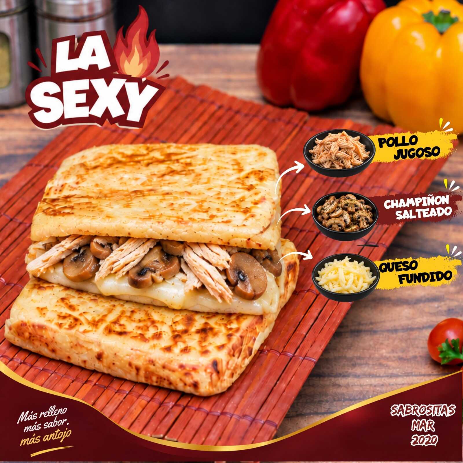 La Sexy | Pollo, Champiñón y Queso | L