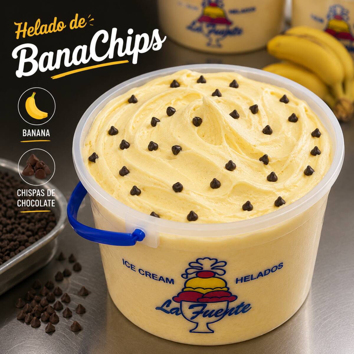 Helado BananaChips Cubeta 4.28L