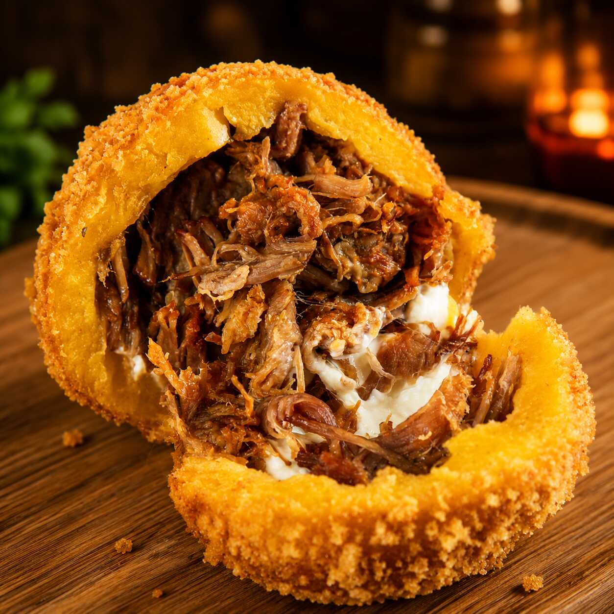 Costela desfiada com cream cheese