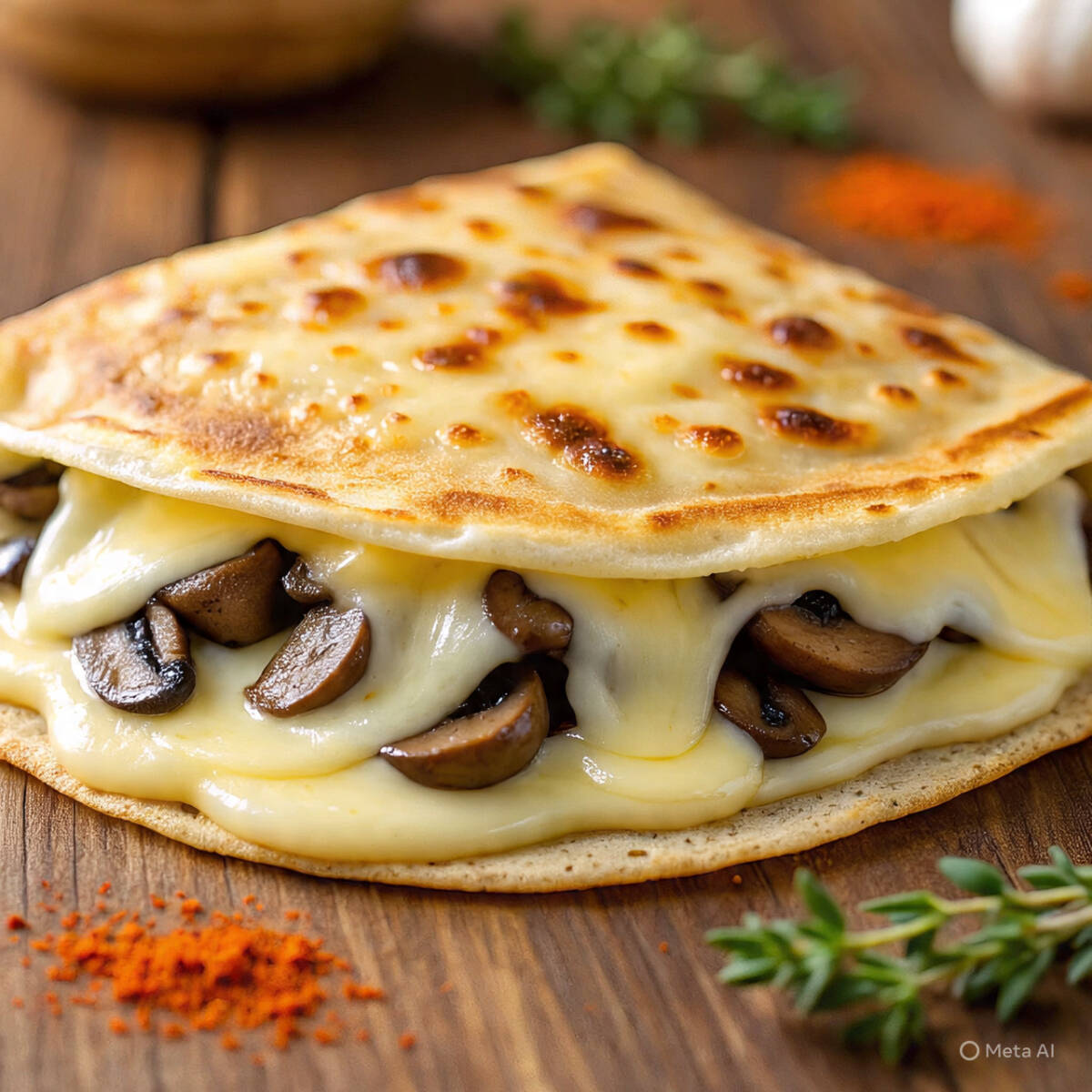 Crepa Salada de Champiñones con Queso