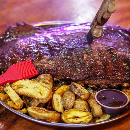 Cena Costilla BBQ + Papas + 1 Salsa