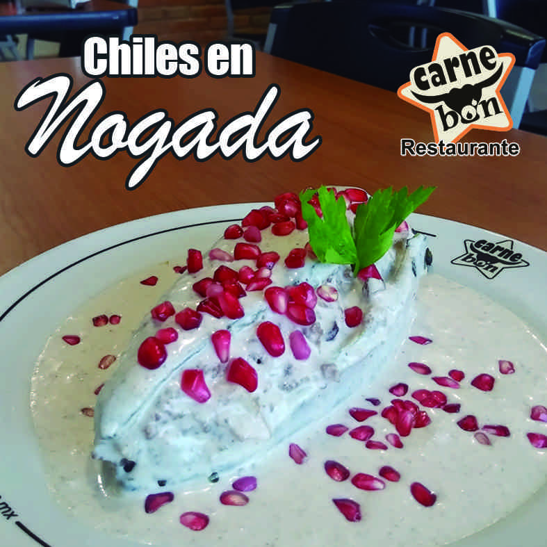 Chile en Nogada con Bebida