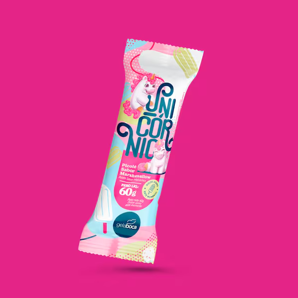 Nosso Picolé de Unicórnio sabor Marshmallow conquista todas as idades! Com sabor suave e cremoso, é a escolha perfeita para refrescar e encantar crianças e adultos.