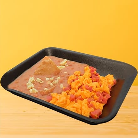 Huevo Revuelto Con Jamón Y Frijoles