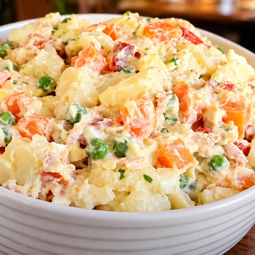 Nossa clássica maionese de legumes, cremosa, saborosa e preparada com aquele toque especial da casa. Um acompanhamento tradicional da nossa rotisseria que combina com tudo.500g