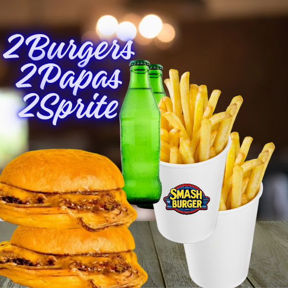 (2)Burger + (2) Patatas + (2) Sprite