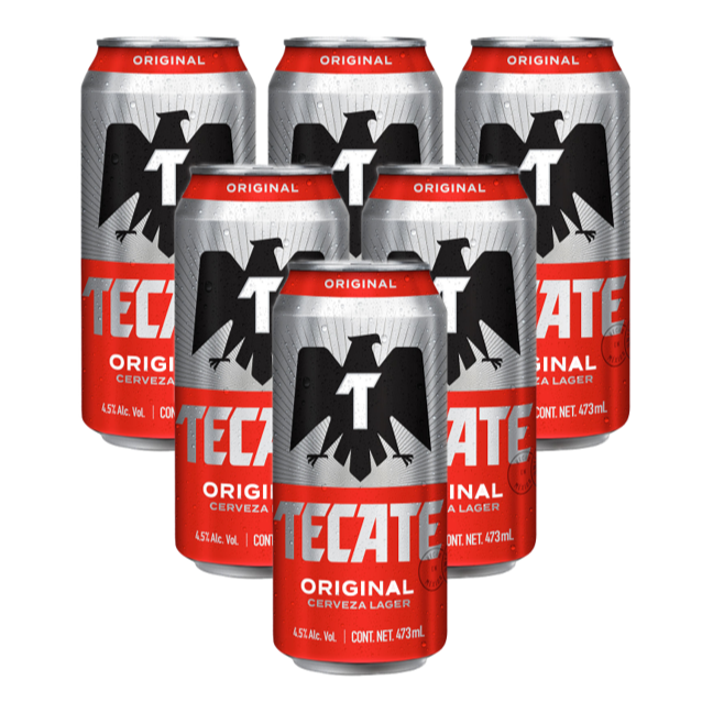Six Tecate Laton Light-Roja