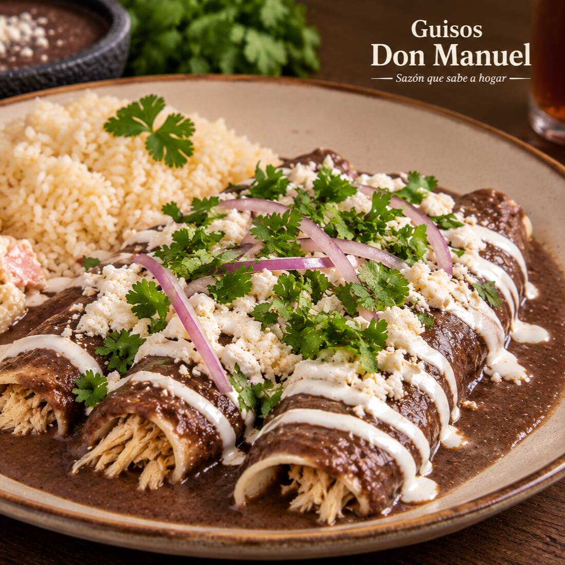 Enfrijoladas de Pollo