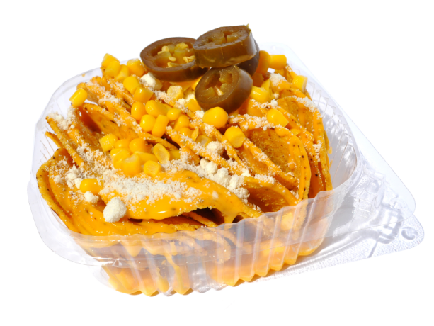 Nachos con Queso y Elote
