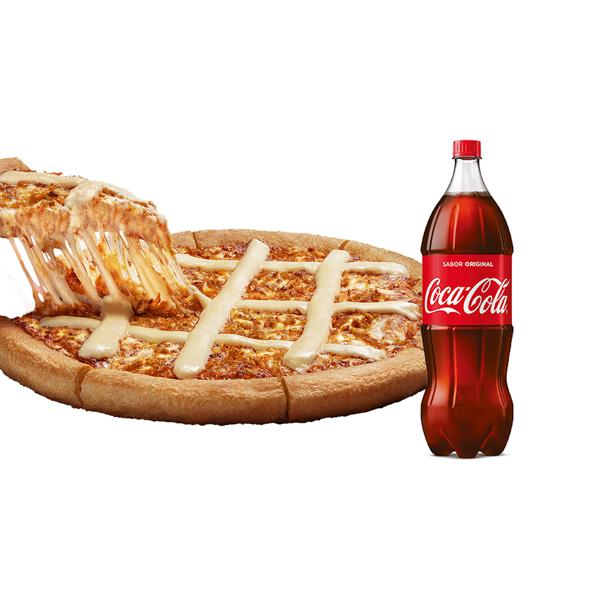 Preço exclusivo na compra de 1 Pizza Grande (34cm a 36cm - 8 fatias) com 1 refrigerante 2L