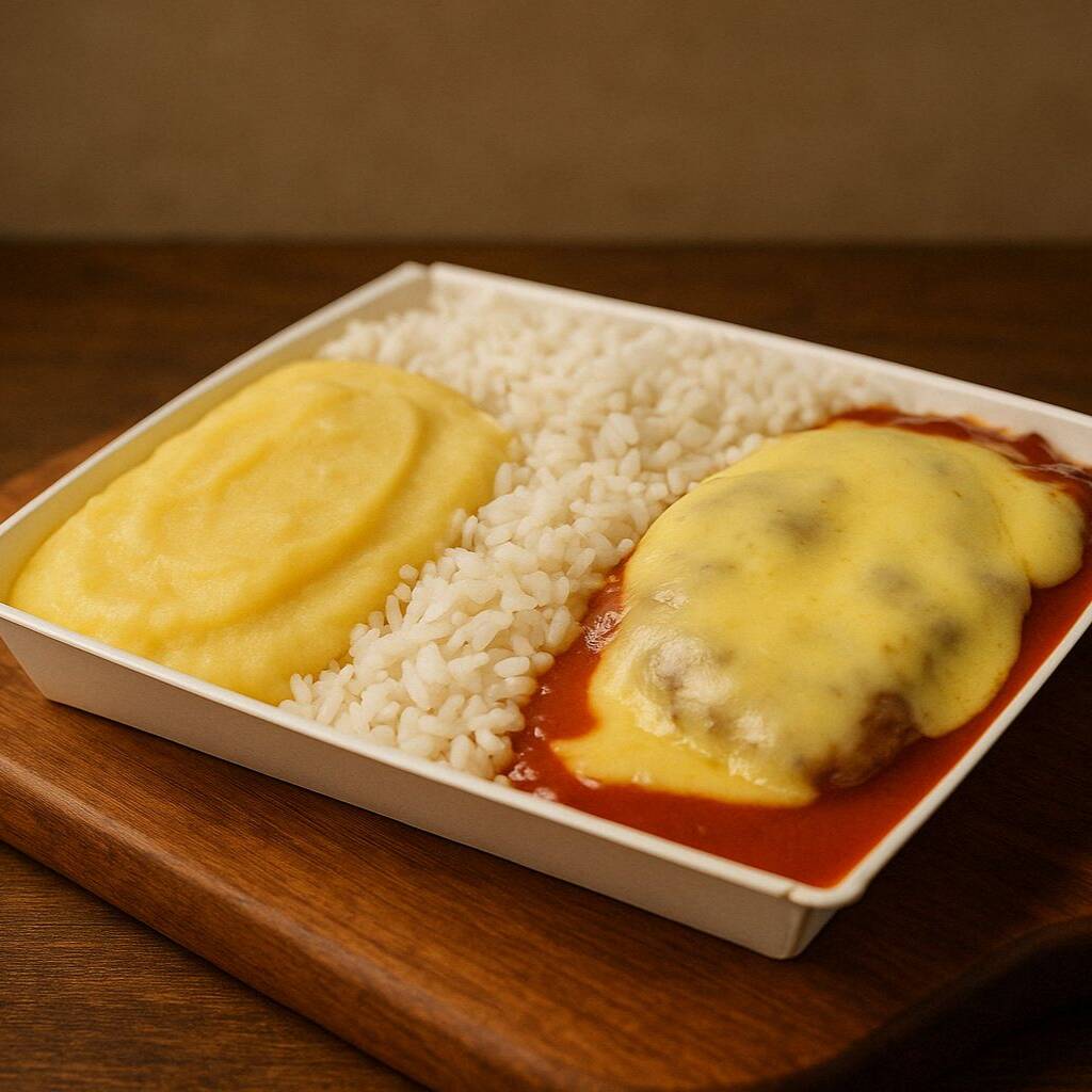 Clássico que não tem erro! Frango à parmegiana com molho de tomate e queijo gratinado, servido com purê de batatas cremoso e acompanhado de Coca-Cola 200ml bem gelada. Uma refeição prática e deliciosa para qualquer hora do dia.