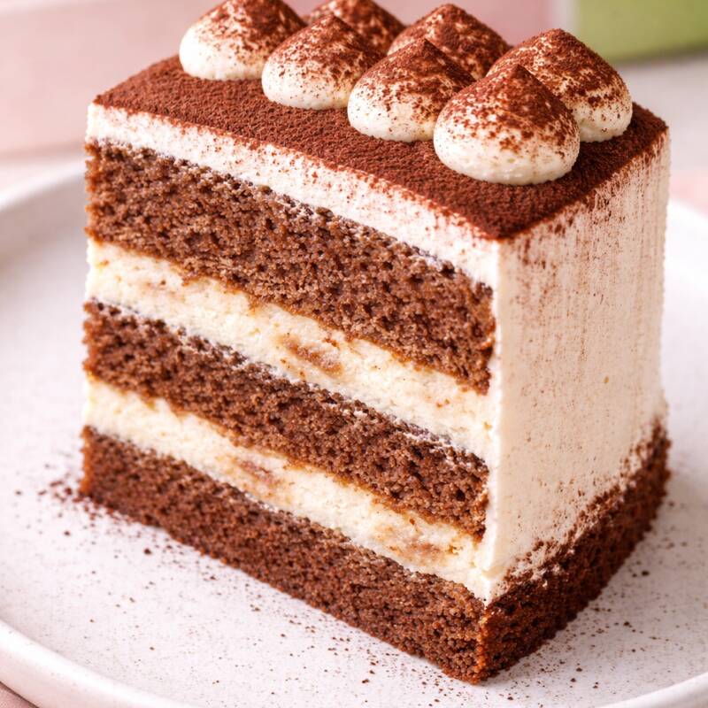 Rebanada de Pastel de Tiramisu