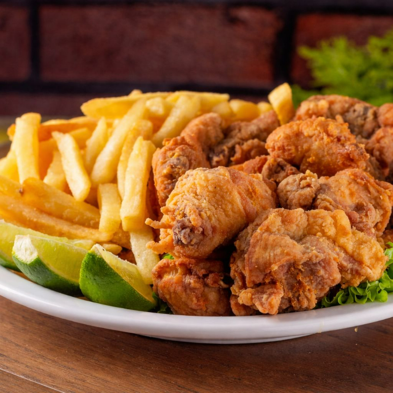 Frango Empanado Com Batata Frita, Para 4 Pessoas.