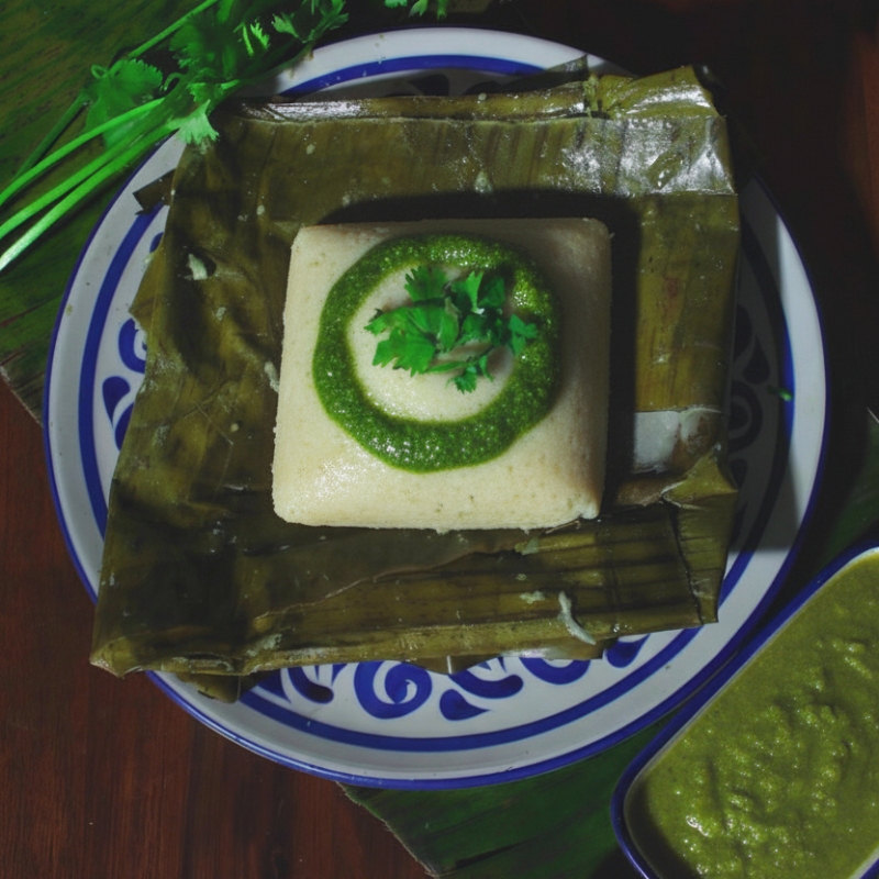 Tamal de Masa Colada en Salsa Verde (Oaxaqueño)