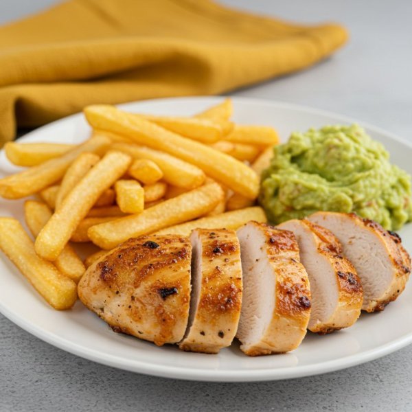 Pechuga con Guacamole y Papas
