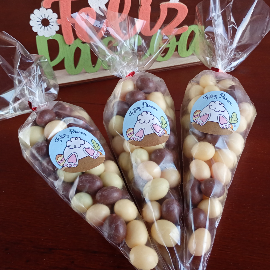 Viva a delícia da Páscoa Magnífica Sapore com essas drágeas Cobertas com chocolate nobre ao leite e branco.