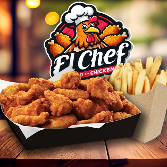 Alitas de Pollo Medio Kilo mas Papas Fritas