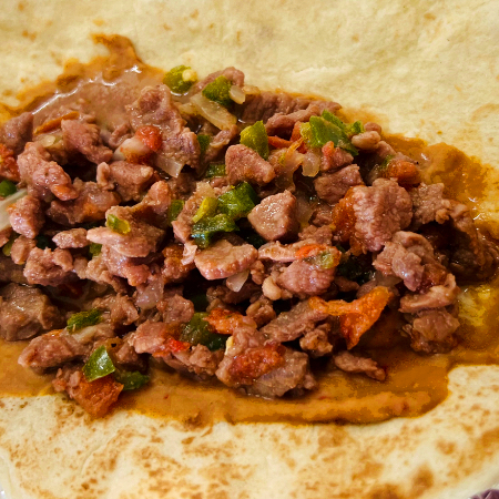 Montada de Bistec a la Mexicana