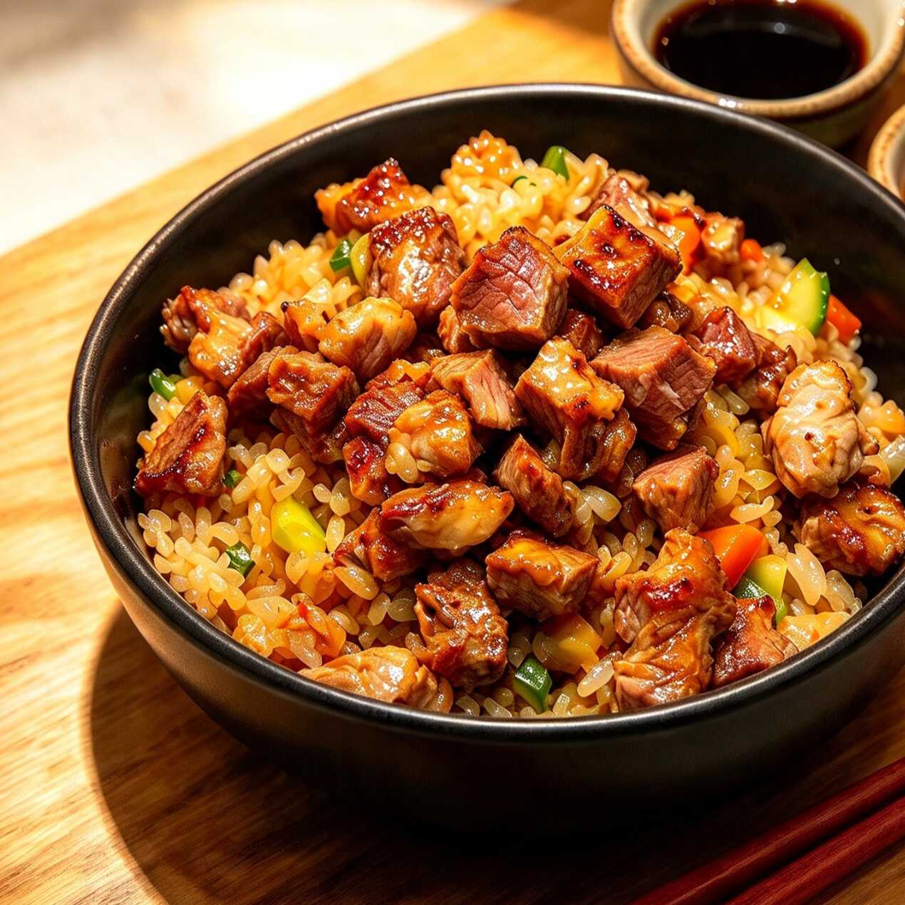Yakimeshi de Rib Eye Nuevo Delicioso ♥