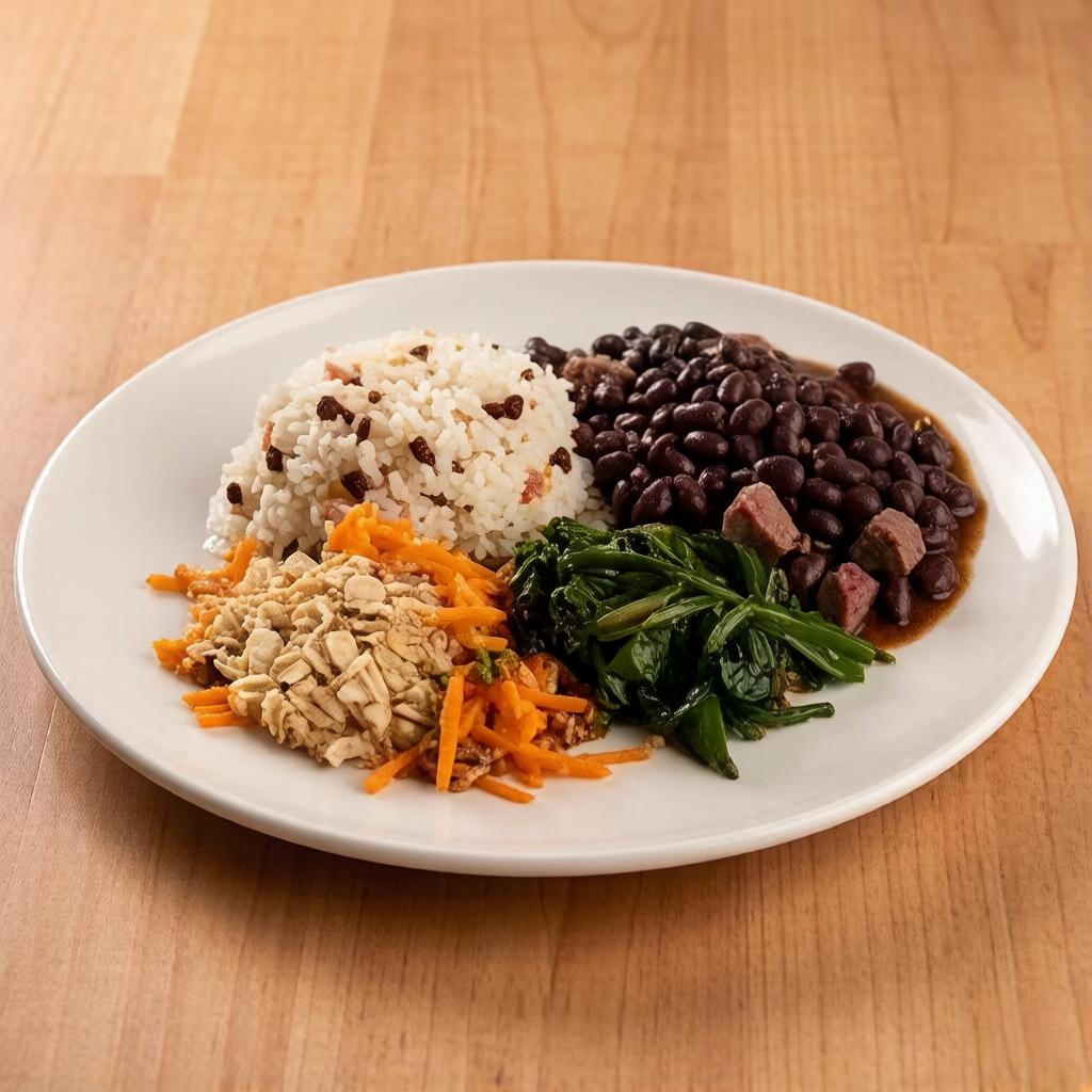 Uma versão leve da tradicional feijoada, acompanhada de arroz 7 grãos, couve manteiga refogada e uma farofa especial Mr. Fit. Ideal para quem busca sabor e saúde em uma única refeição. (372 Calorias, 59g de Proteínas, 400g) Sem Glúten, Zero Lactose, Sem Conservantes e Ultracongelado. Modo De Consumo: Aquecer em micro-ondas, airfryer ou forno convencional de 5 a 8 min, conforme instruções da embalagem.